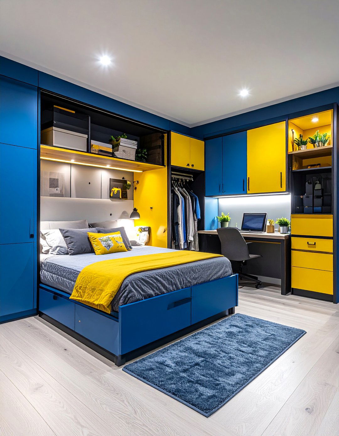 Multi Functional Home Office Basement Bedroom - 24 Basement Bedroom Ideas