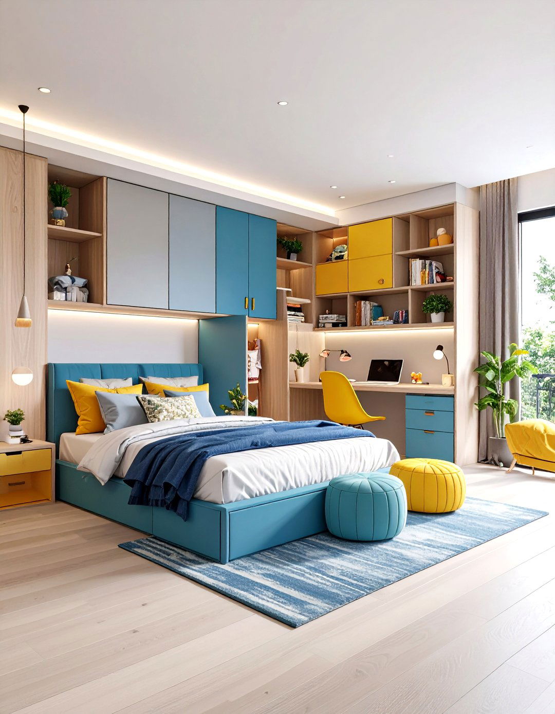 Multi Functional Teen Bedroom with Transformable Furniture - 24 Teen Bedroom Ideas