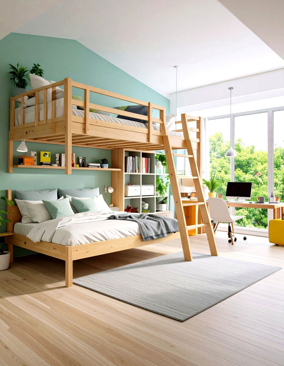Multi Functional Workspace Loft Bed - 24 Loft Bed Ideas