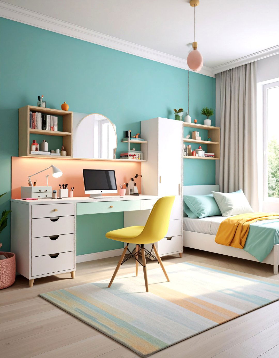 Multi Functional Workspace Vanity - 24 Vanity Room Ideas