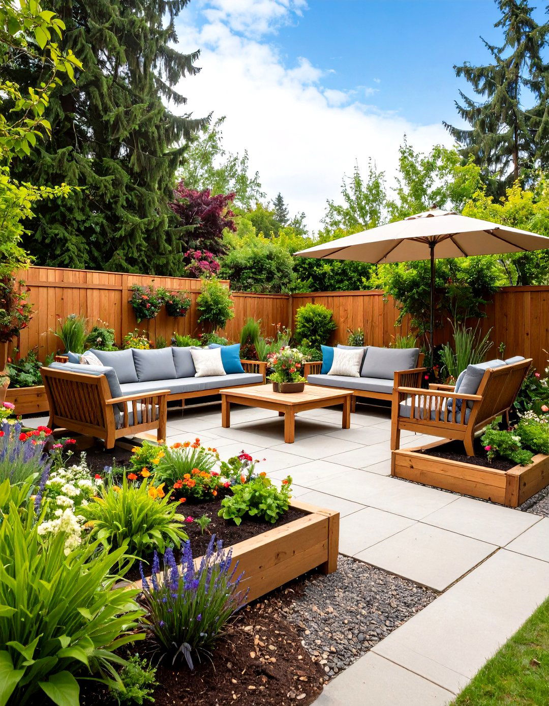 Multi Generational L Shaped Family Garden - 24 L Shaped Backyard Ideas