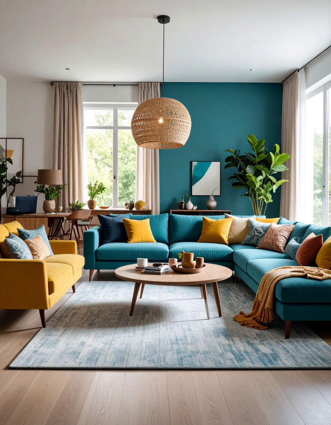 Multi Generational Living Room with Flexible Seating - 24 Awkward Living Room Layout Ideas