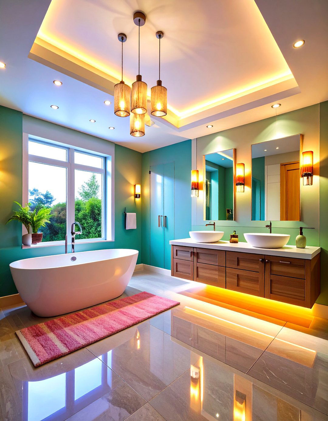 Multi Layer Lighting Harmony - 24 Bathroom Lighting Ideas