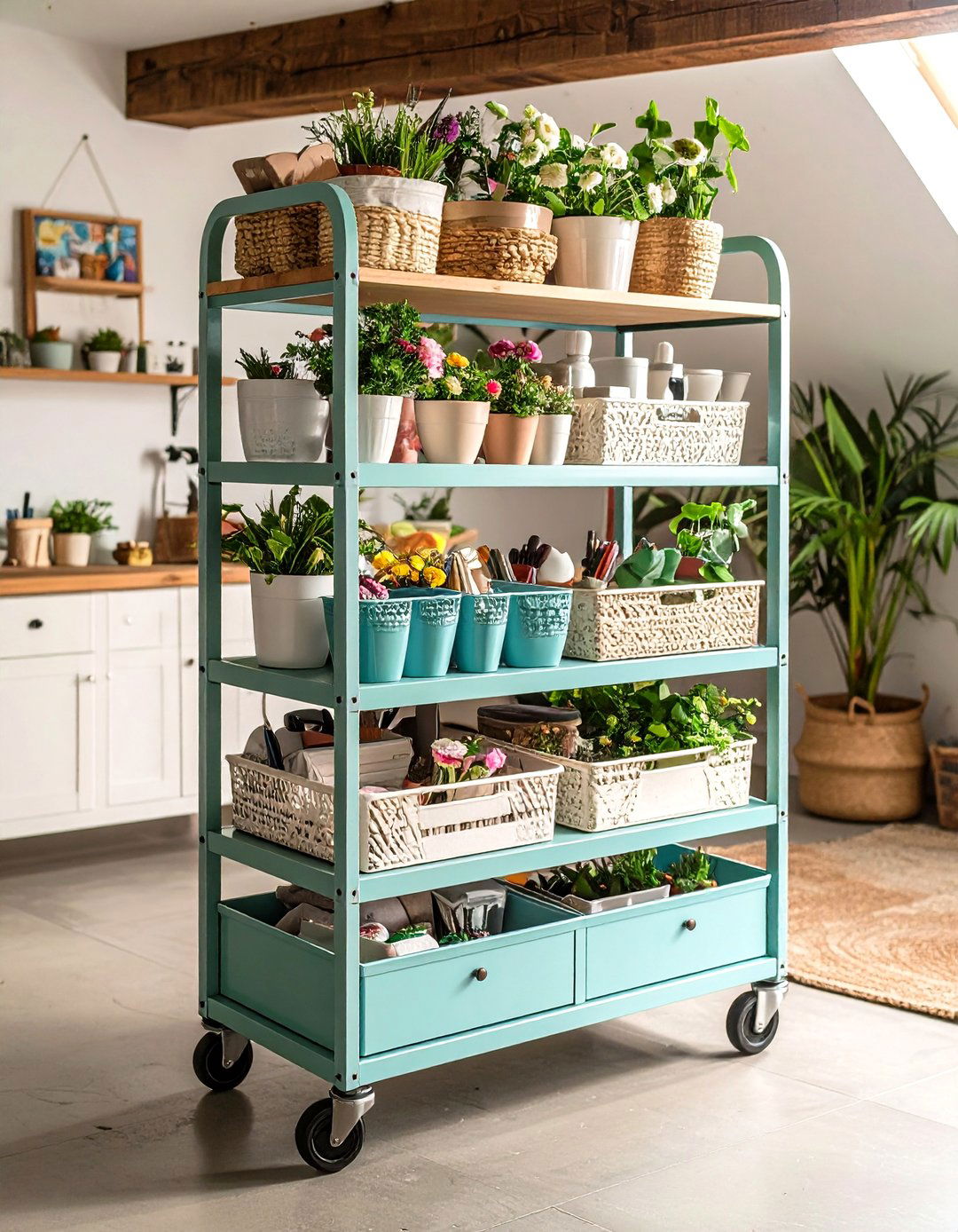 Multi Level Cart Storage - 24 Basement Storage Ideas