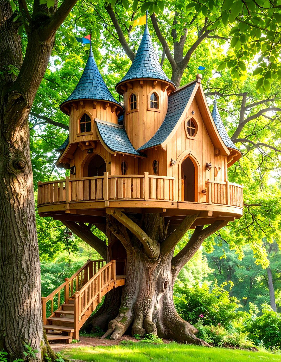 Multi Level Castle Tree House - 24 Tree House Ideas