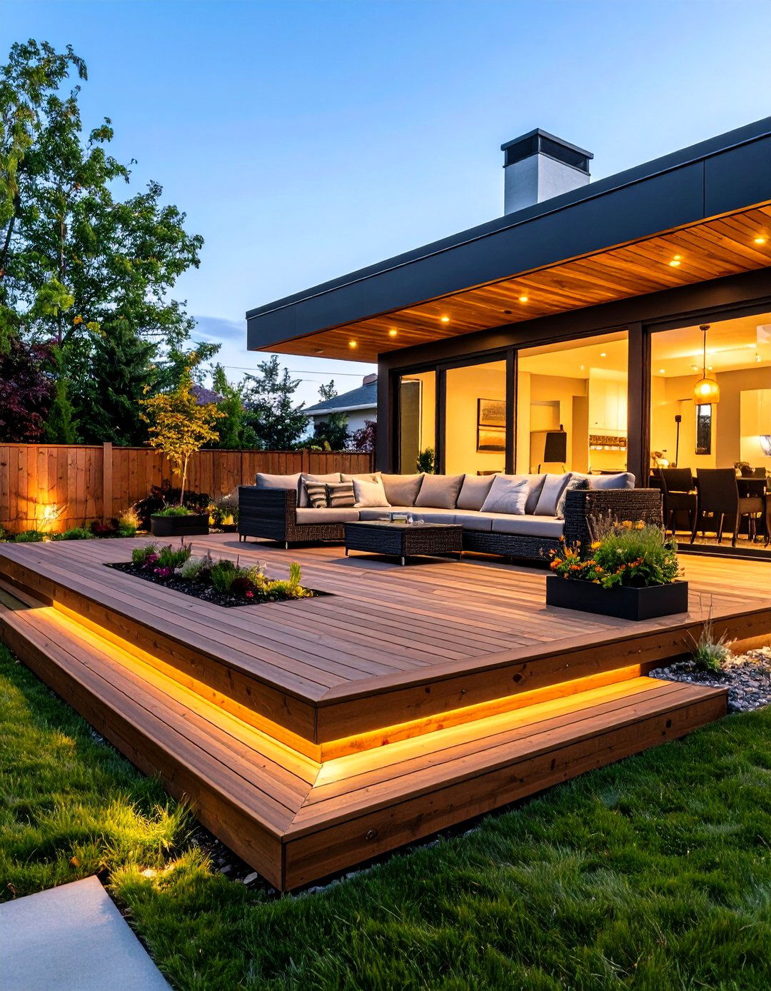 Multi Level Composite Deck - 24 Backyard Deck Ideas