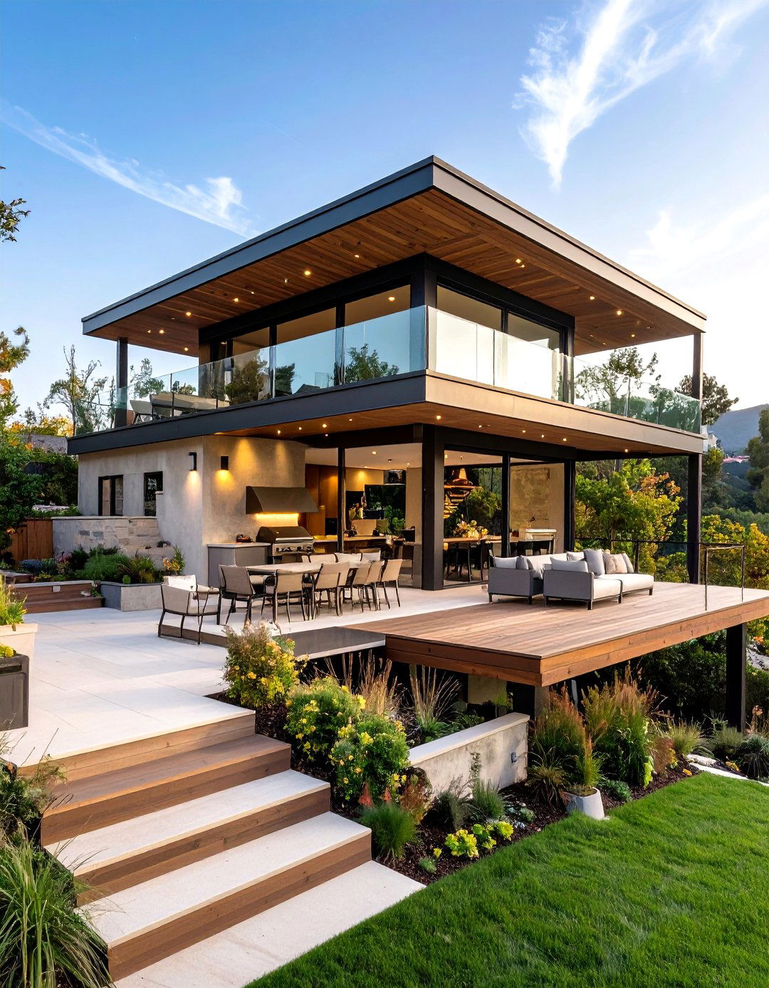 Multi Level Deck BBQ Area with Elevated Entertaining Spaces - 24 bbq area ideas