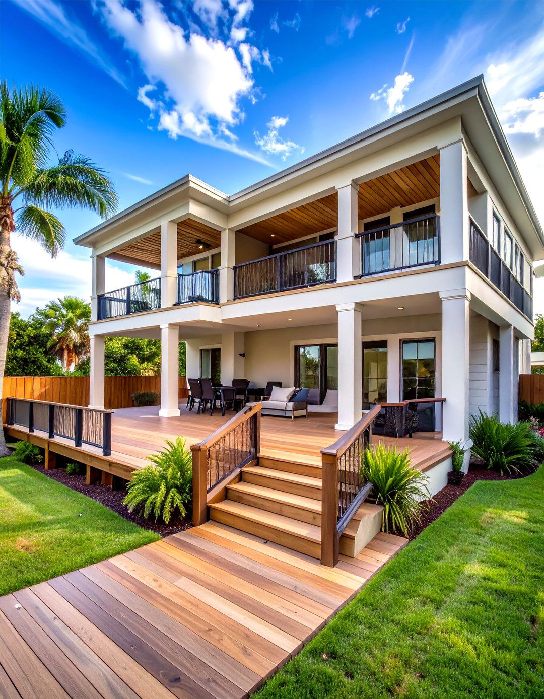 Multi Level Deck Entertainment Complex - 24 Florida Backyard Ideas