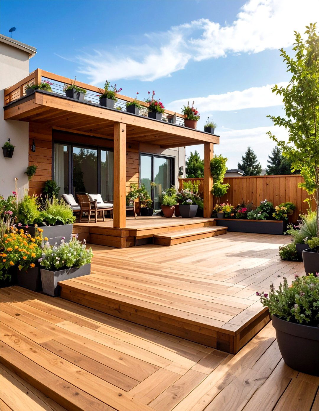 Multi Level Deck Paradise - 24 Townhouse Backyard Ideas