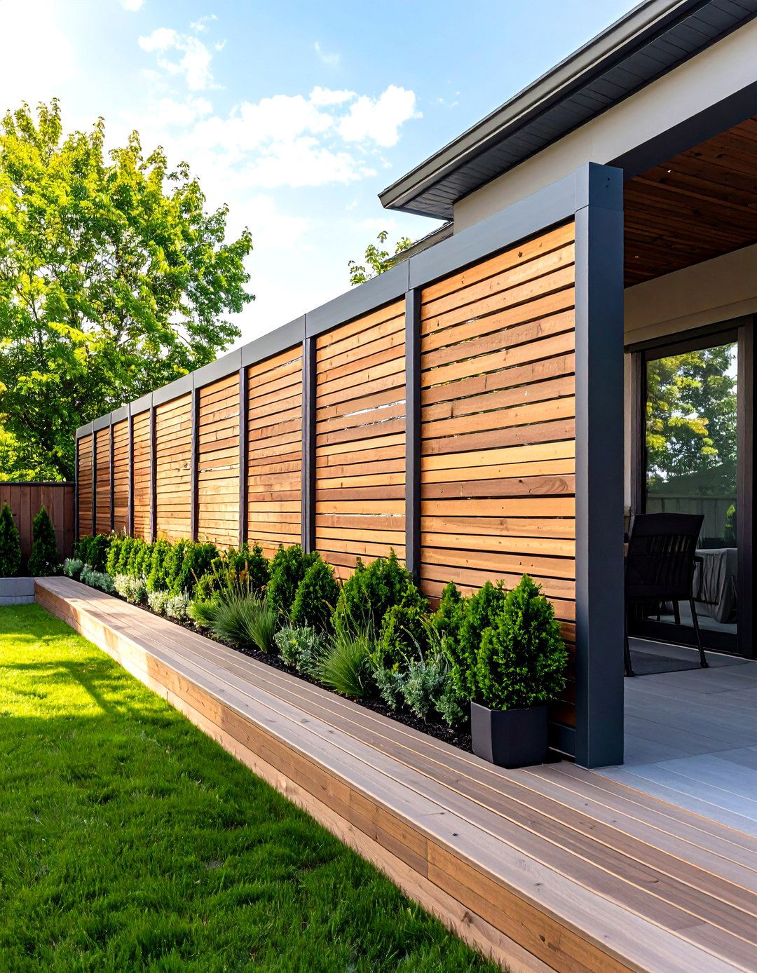 Multi Level Deck Patio Privacy with Tiered Screening - 24 Patio Privacy Ideas