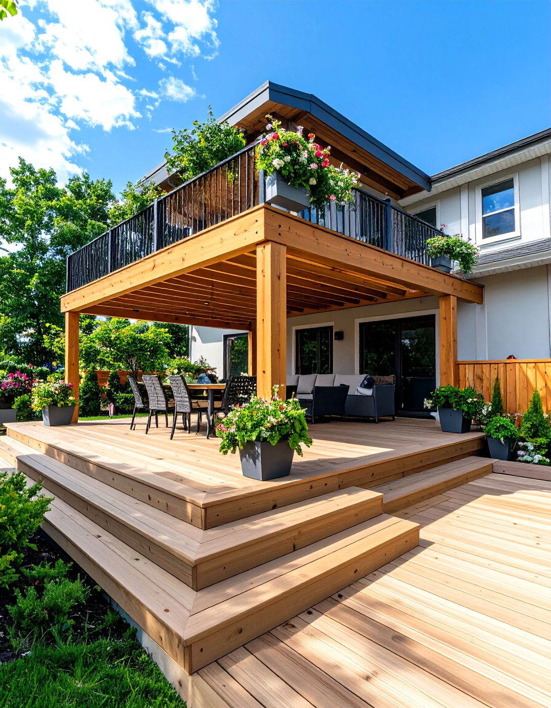 Multi Level Deck Pergola Design - 24 Patio With a Pergola Ideas
