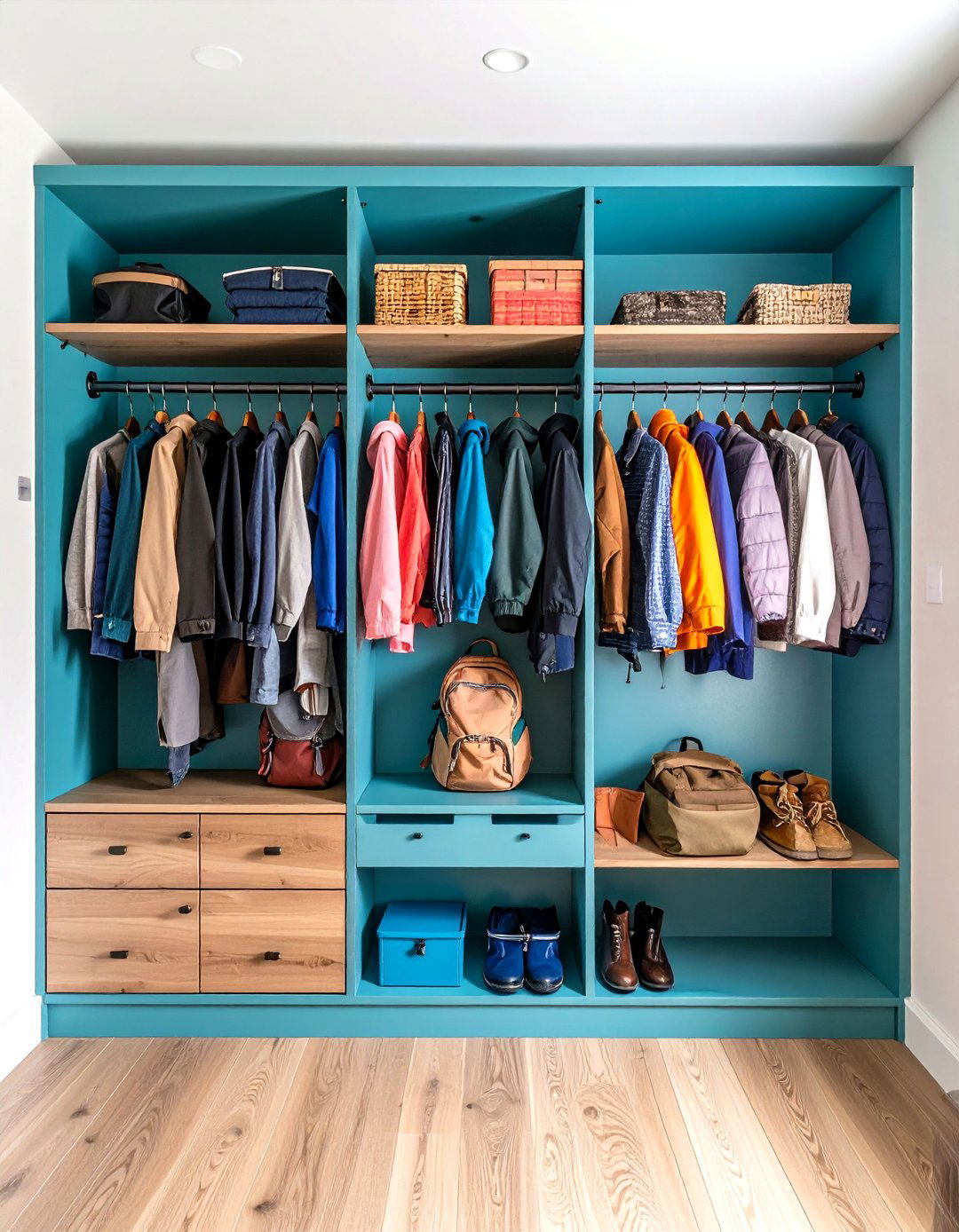 Multi Level Hanging Systems - 24 Mudroom Storage Ideas