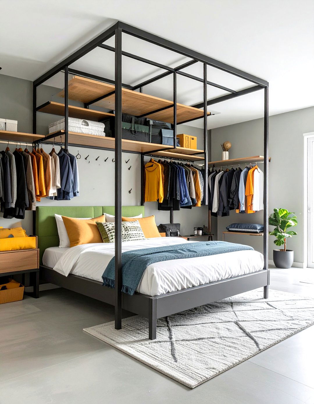 Multi Level Hanging Systems - 24 small bedroom storage ideas