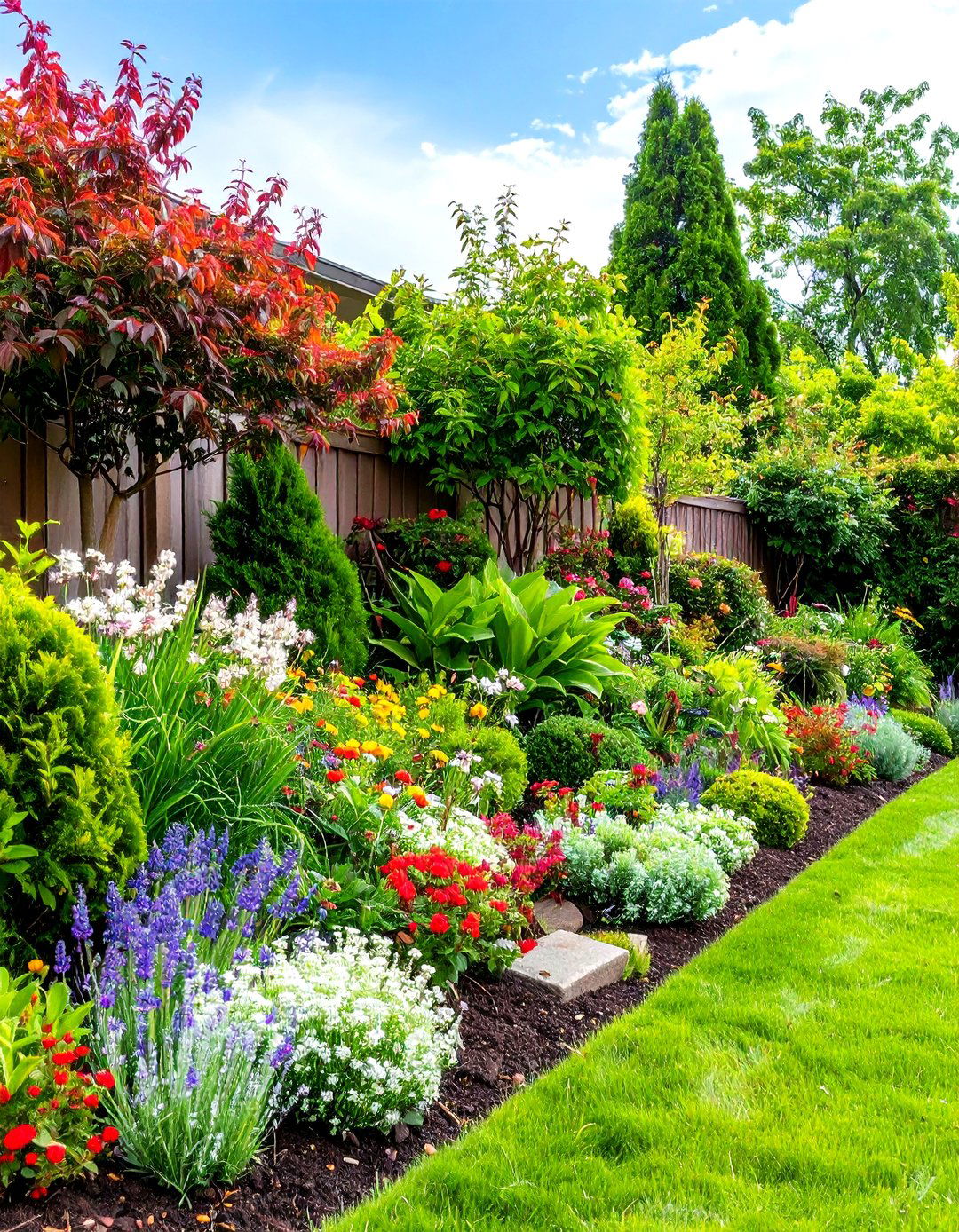 Multi Level Planted Privacy Borders - 24 Garden Screening Ideas