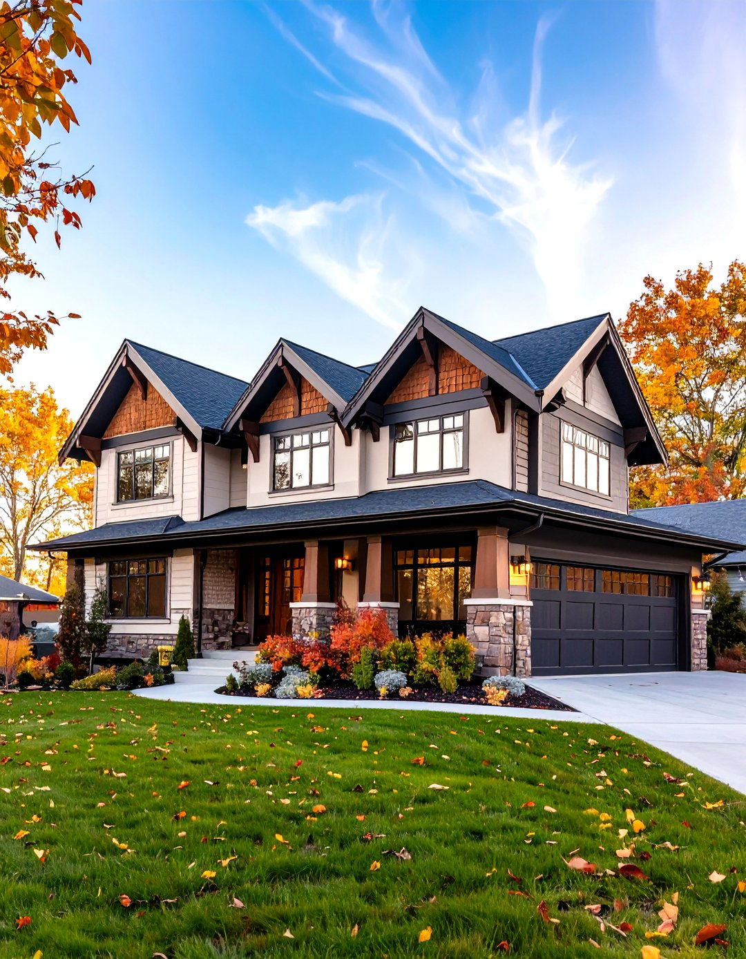 Multi Level Roof Line Design - 24 Craftsman Style House Exterior Ideas