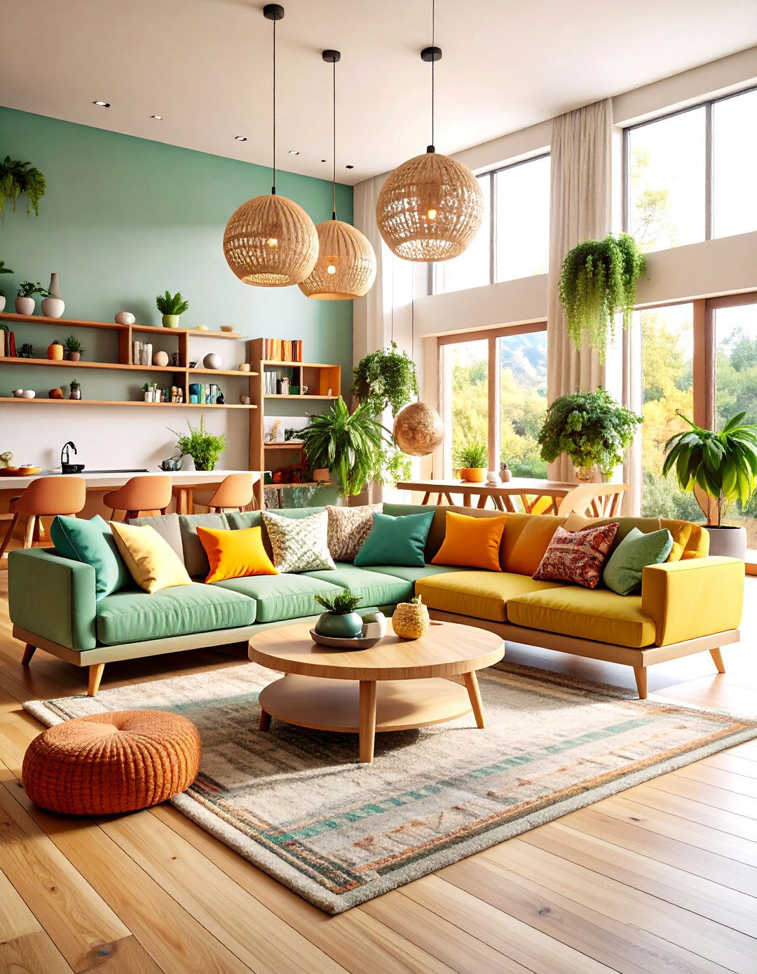 Multi Level Seating - 24 Black and White Boho Living Room Ideas