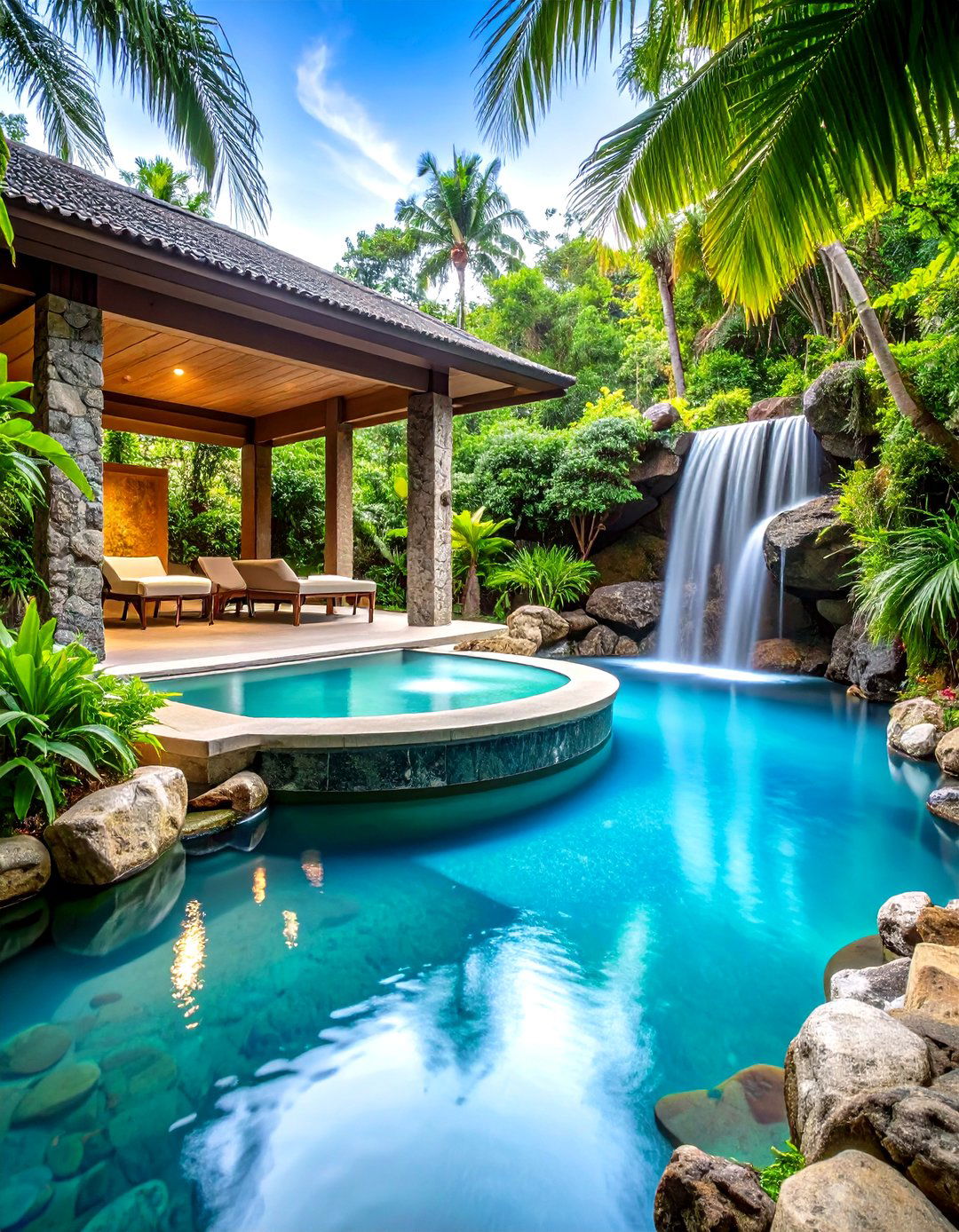 Multi Level Spa Integration - 24 Lagoon Pool Design Ideas