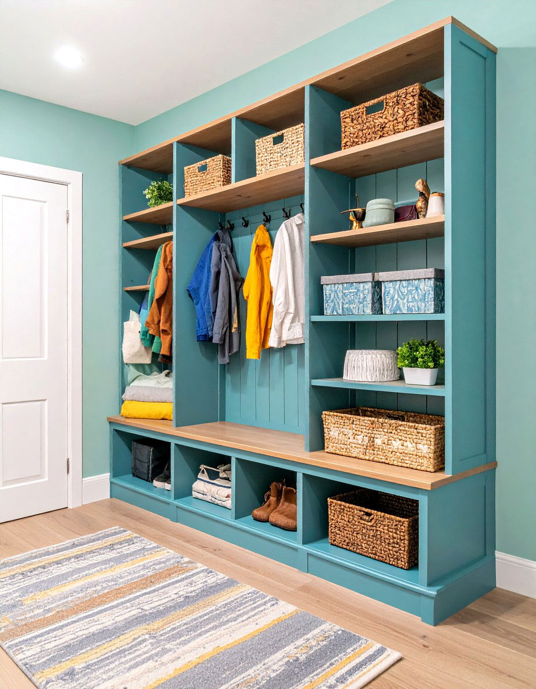 Multi Level Stepped Bench Design - 24 Mudroom Bench Ideas