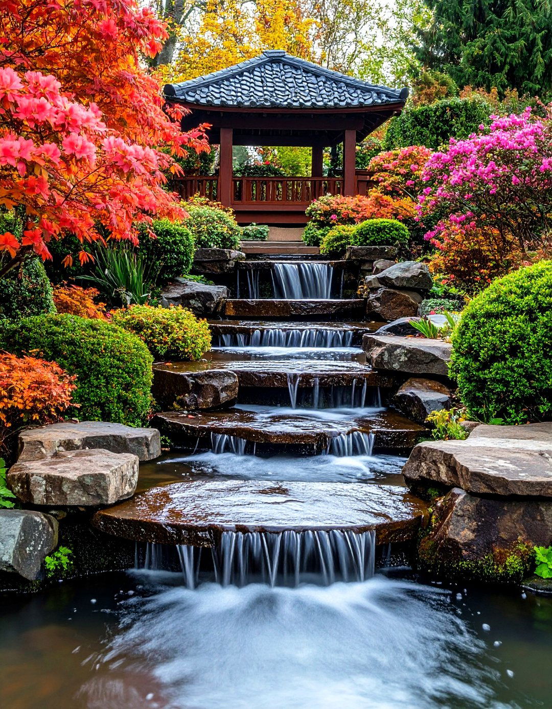 Multi Level Stepping Stone Waterfall - 24 Small Pond Ideas With Waterfalls