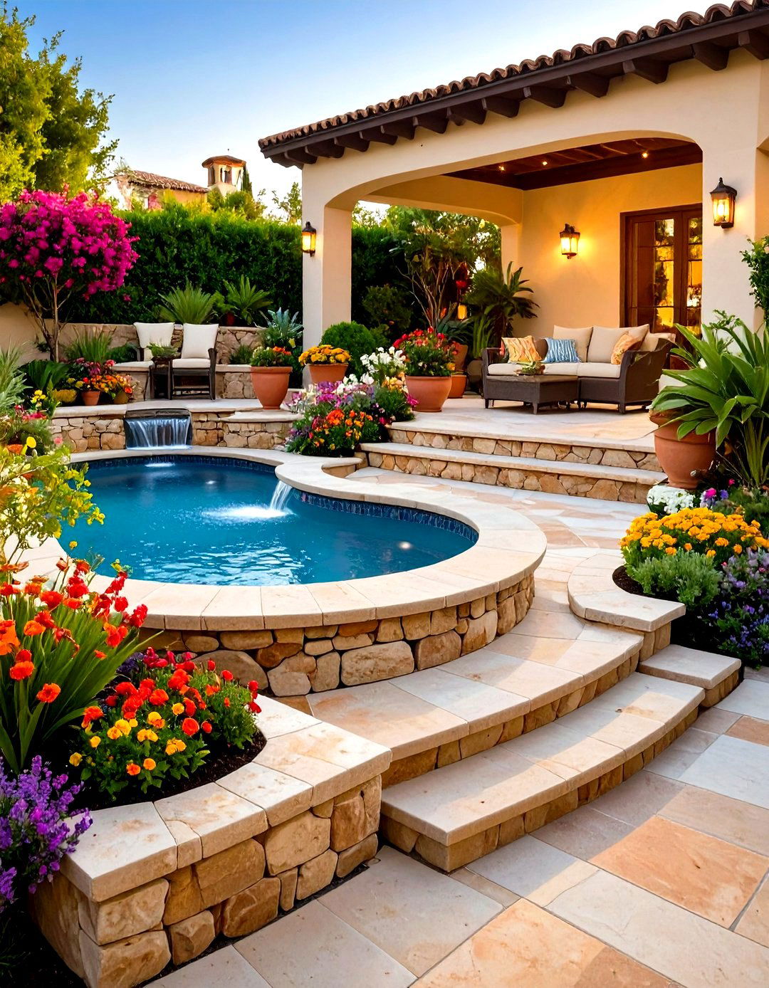 Multi Level Terraced Entertainment Zone - 24 spanish style patio ideas