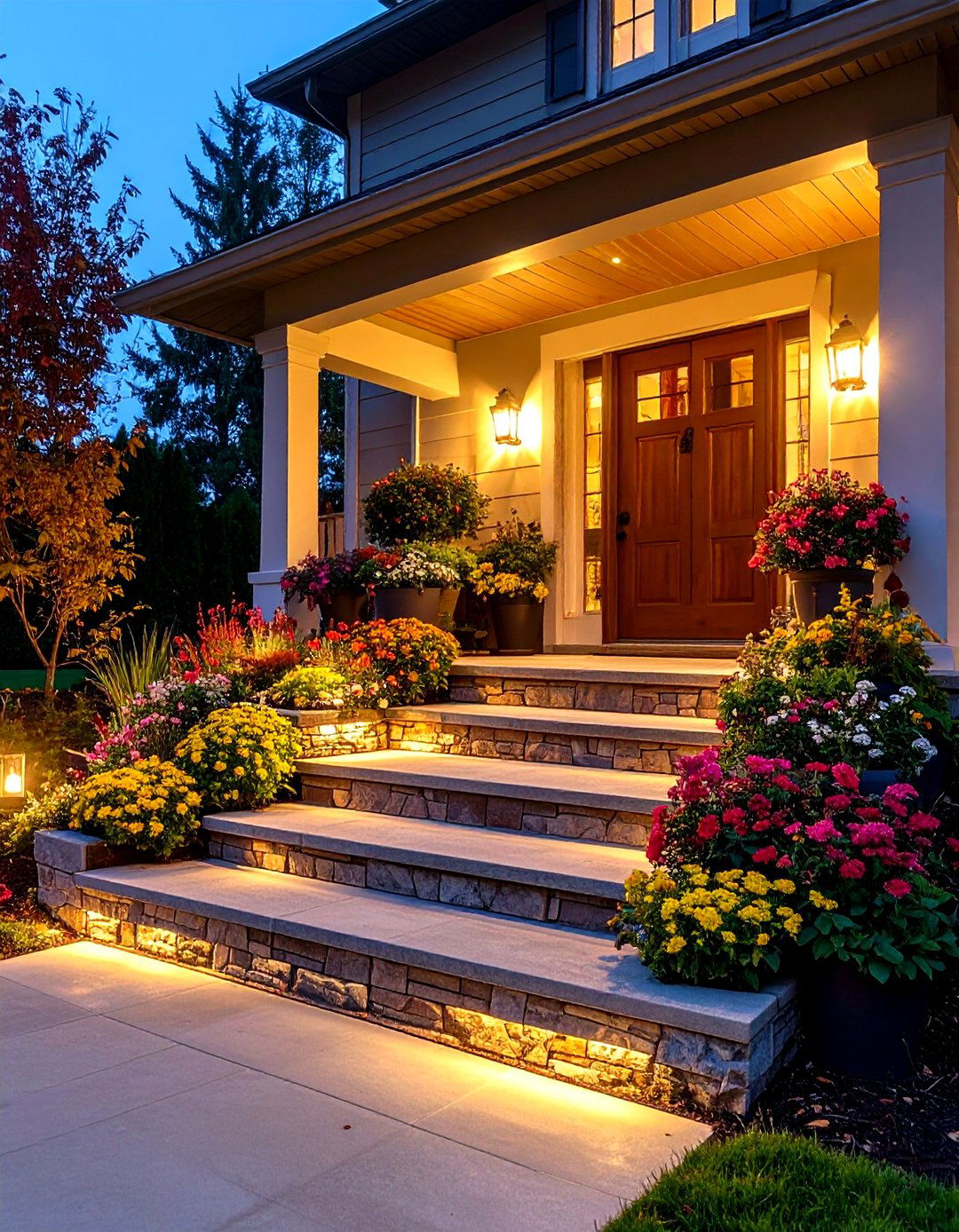 Multi Level Tiered Garden Bench - 24 Front Porch Bench Ideas