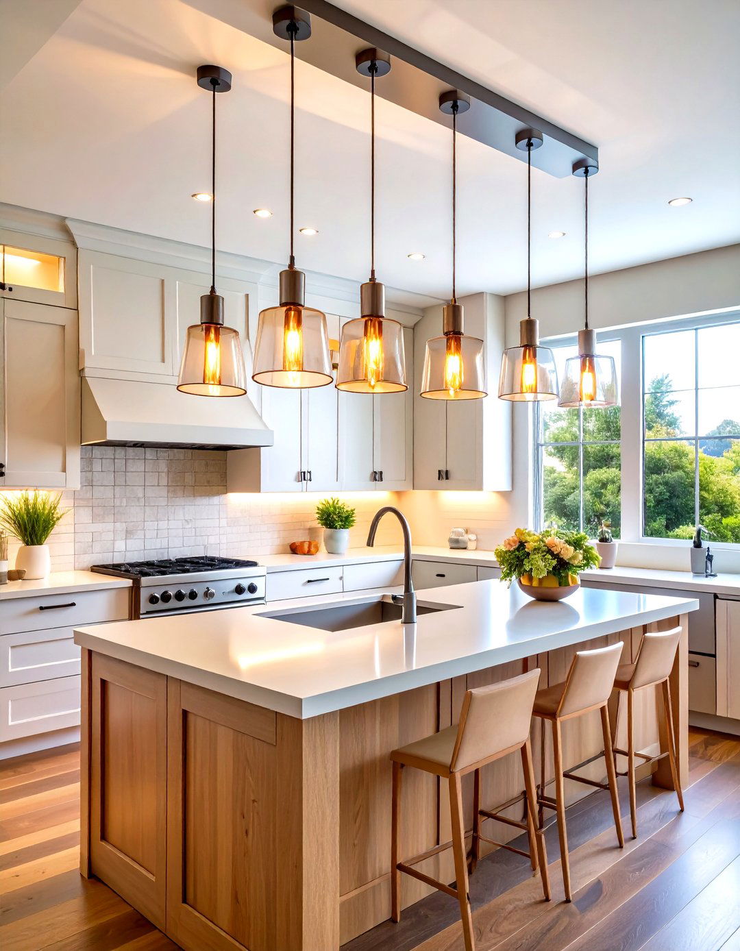 Multi Light Kitchen Sink Linear Chandelier Systems - 24 Kitchen Sink Lighting Ideas
