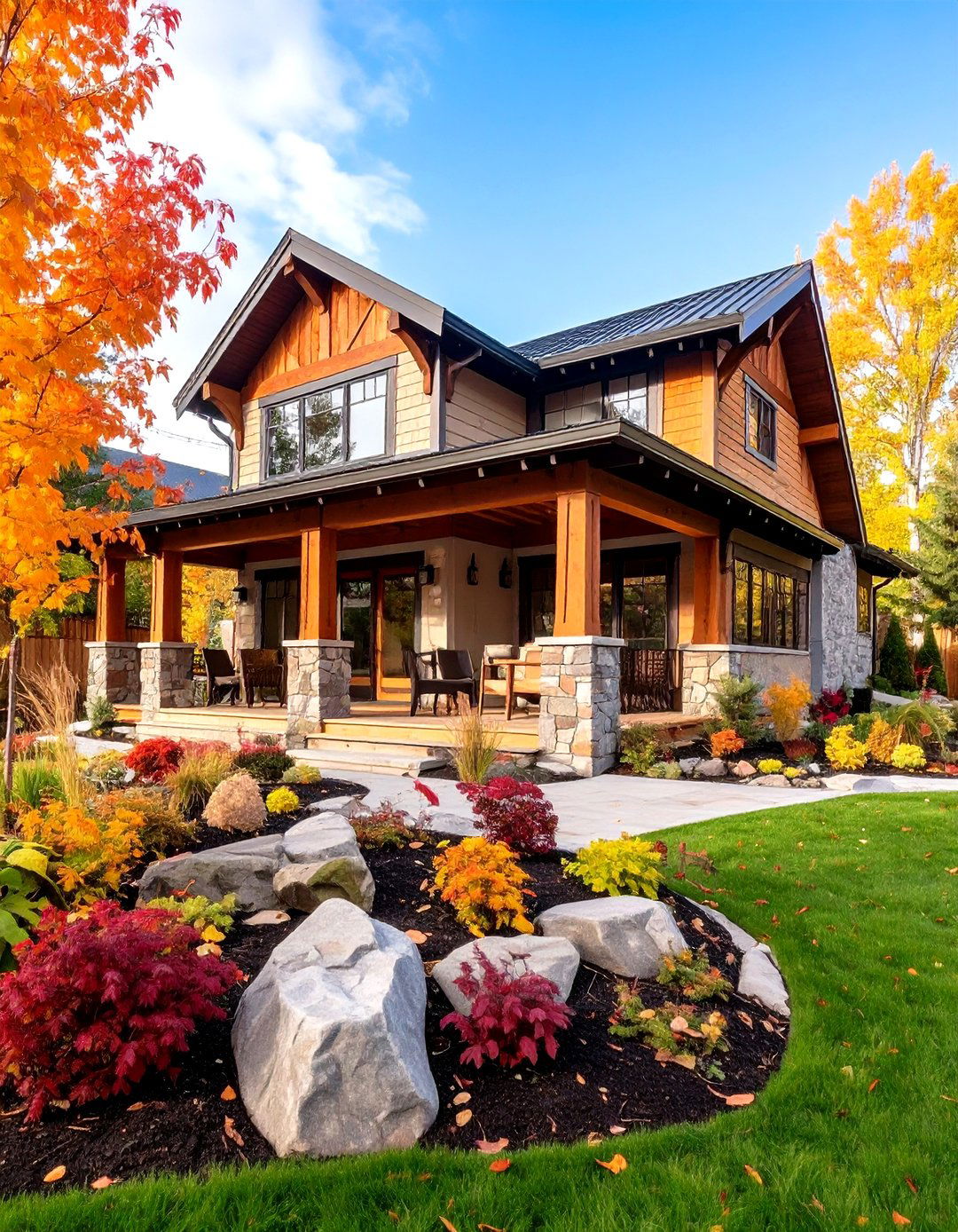 Multi Material Eclectic Gable Design - 24 Gable Patio Roof Design Ideas