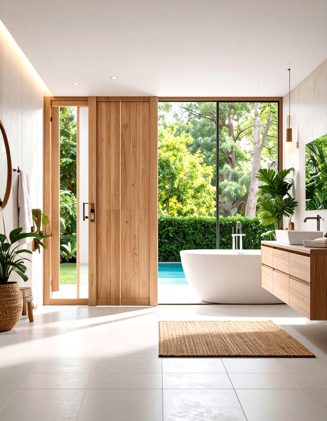 Multi Panel Folding Doors - 24 Bathroom Door Ideas