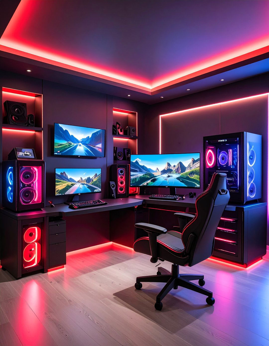 Multi Platform Gaming Hub - 24 Red and Black Gaming Setup Ideas