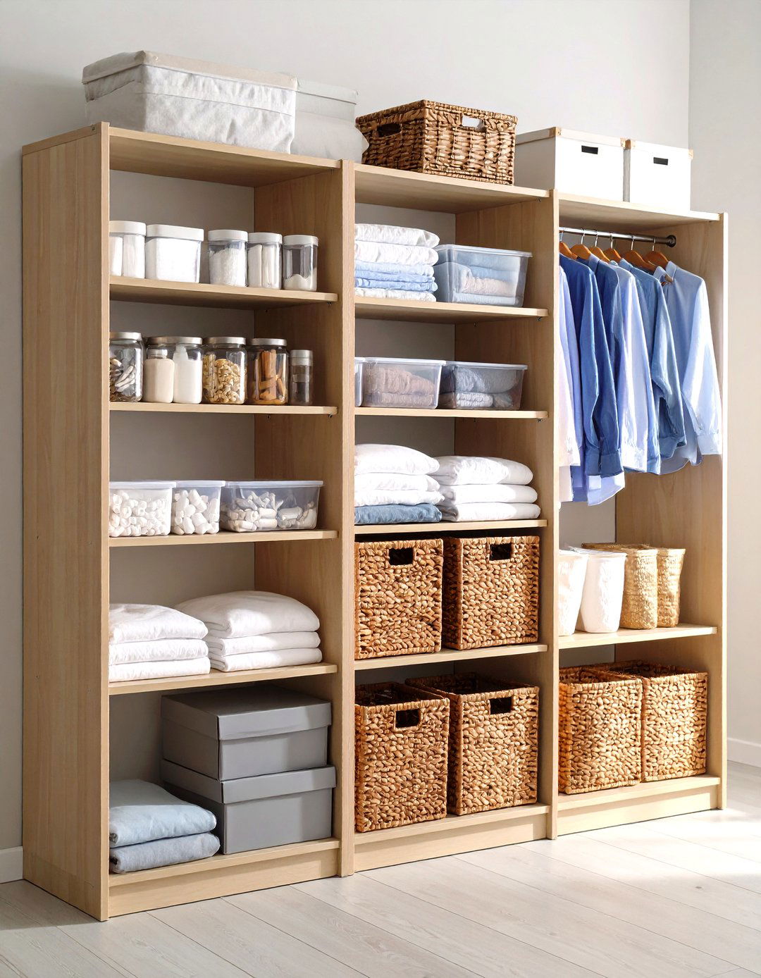 Multi Purpose Storage Integration - 24 Linen Closet Organization Ideas