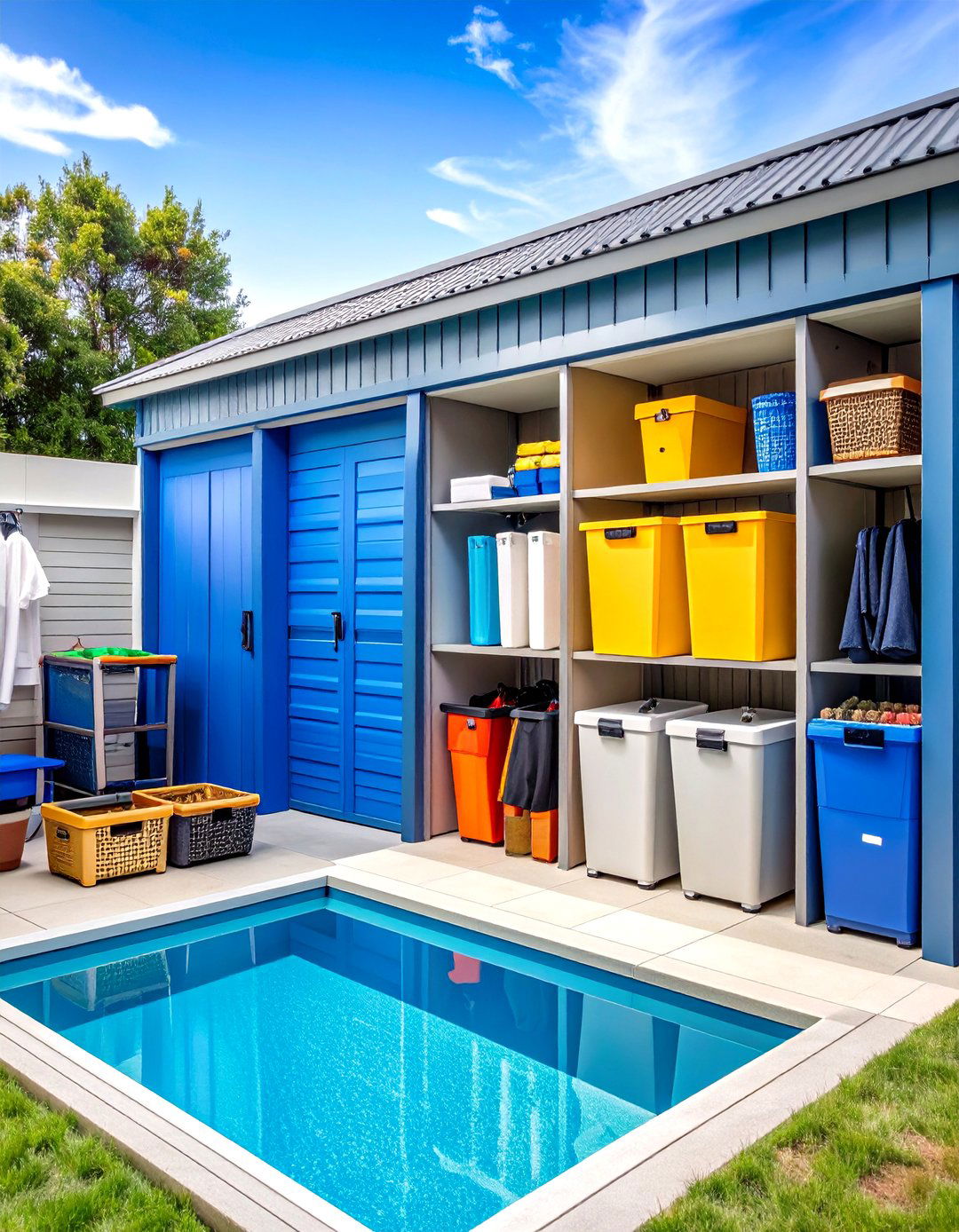 Multi Season Pool Storage Transitions - 24 Pool Storage Ideas