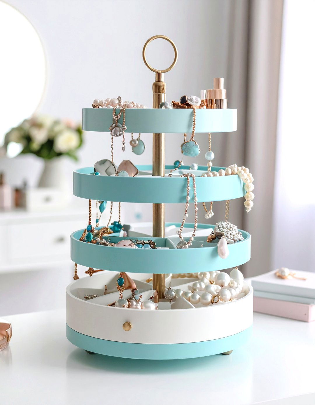 Multi Tier Carousel Storage Solutions - 24 Jewelry Storage Ideas