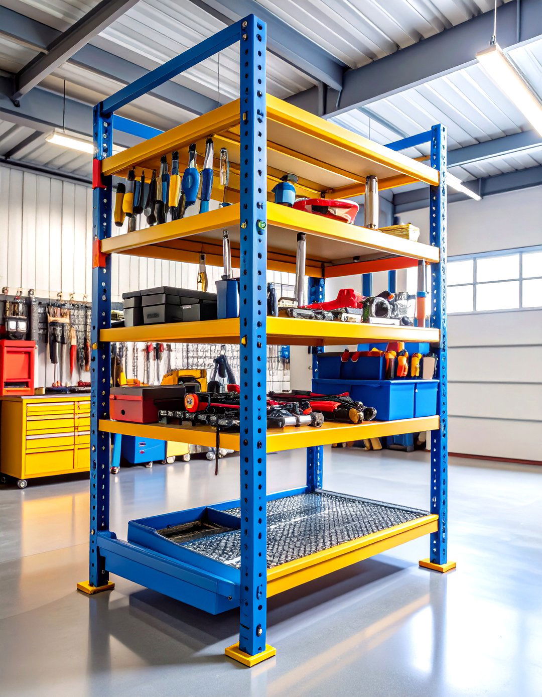 Multi Tier Equipment Rack - 24 Lawn Mower Storage Ideas