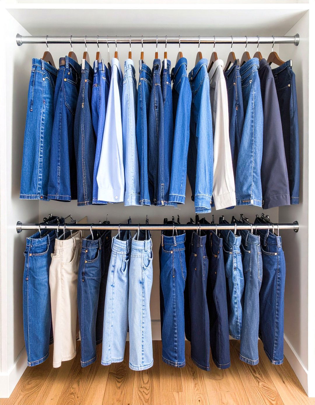 Multi Tier Pants Organization - 24 Small Closet Storage Ideas