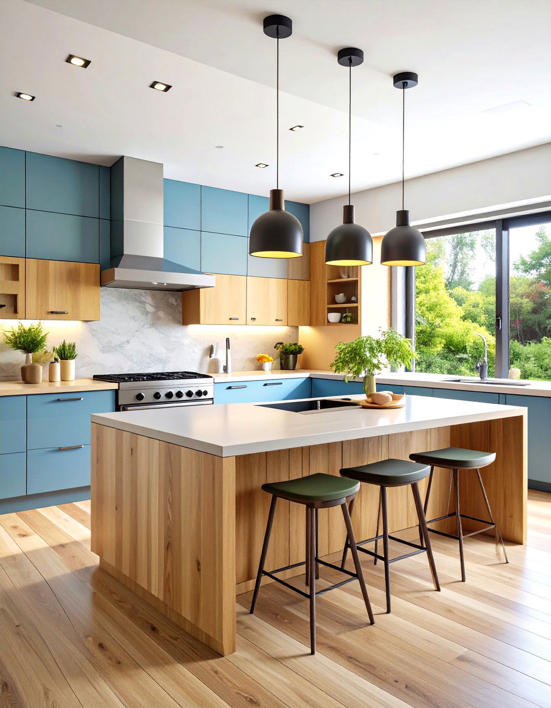 Multi Tier Split Level Kitchen Island - 24 Split Level Kitchen Design Ideas