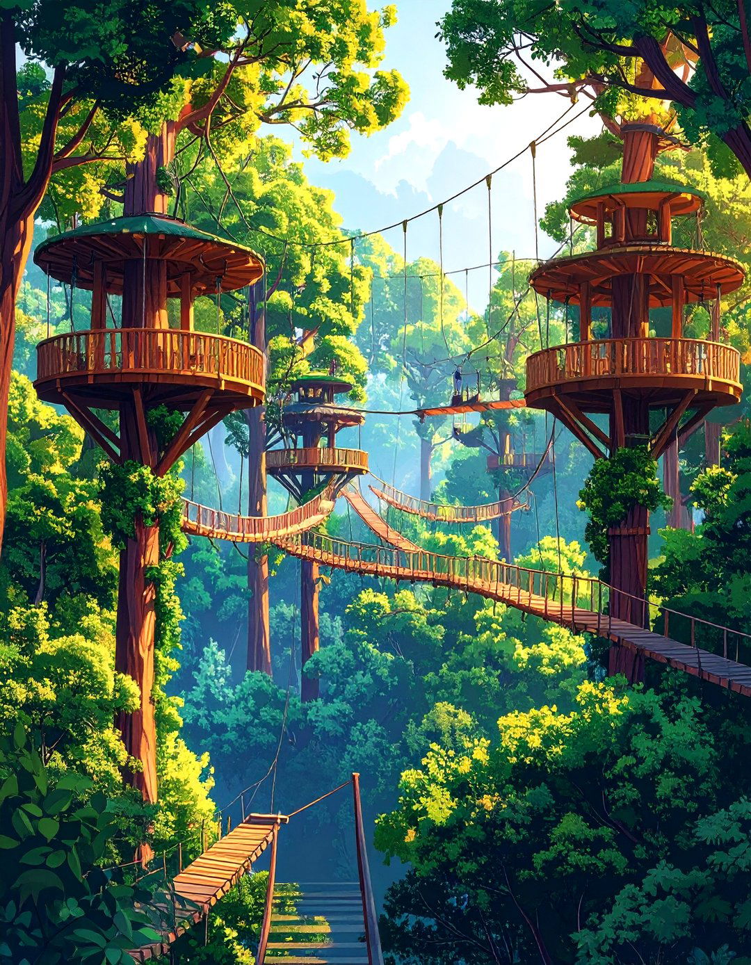 Multi Tree Canopy Network - 24 Tree House Ideas