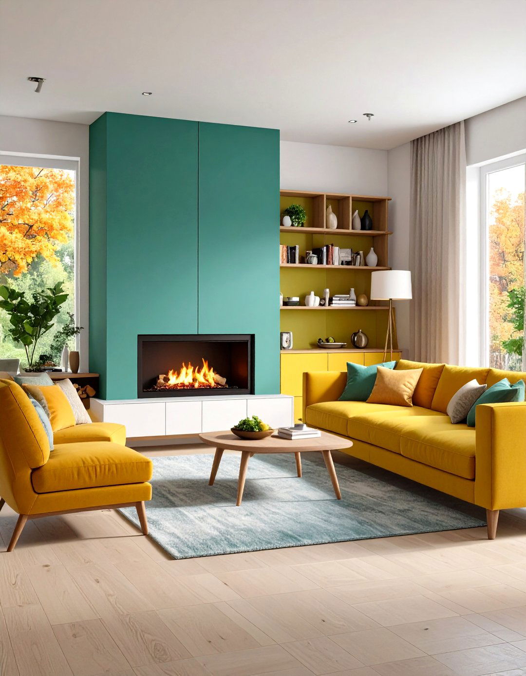 Multi functional Storage Fireplace - 24 Small Living Room Fireplace Ideas