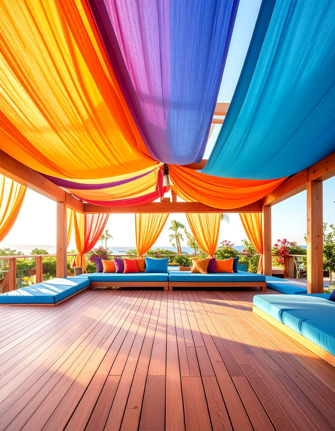 Multi layered Fabric Canopies - 24 Deck Awning Ideas