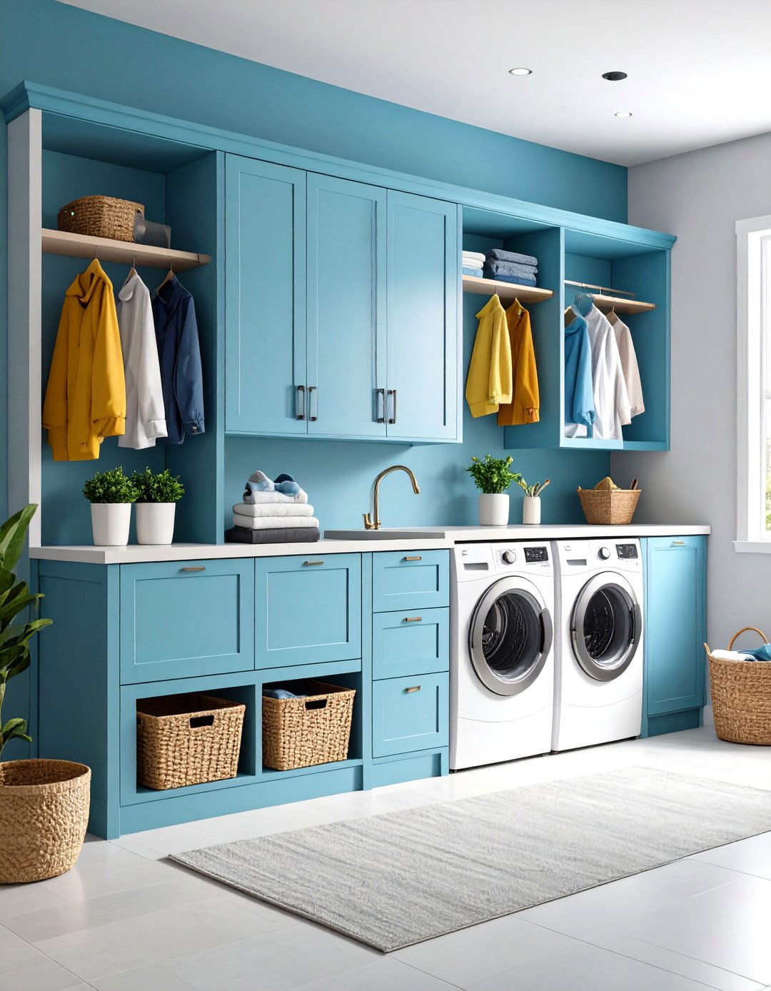 Multifunctional Mudroom Combination Cabinets - 24 Laundry Room Cabinet Ideas