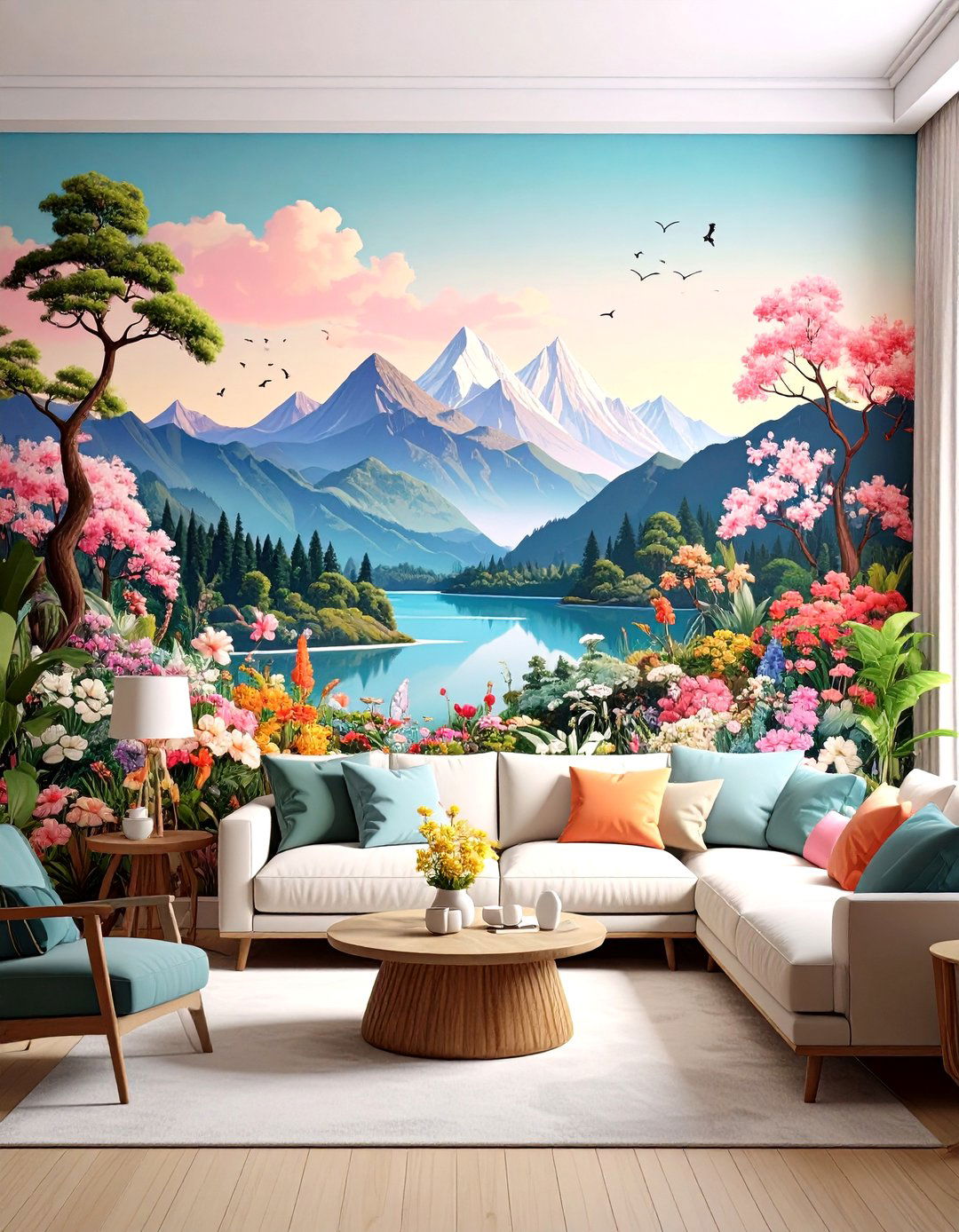 Mural Living Room Wallpaper - 24 Living Room Wallpaper Ideas
