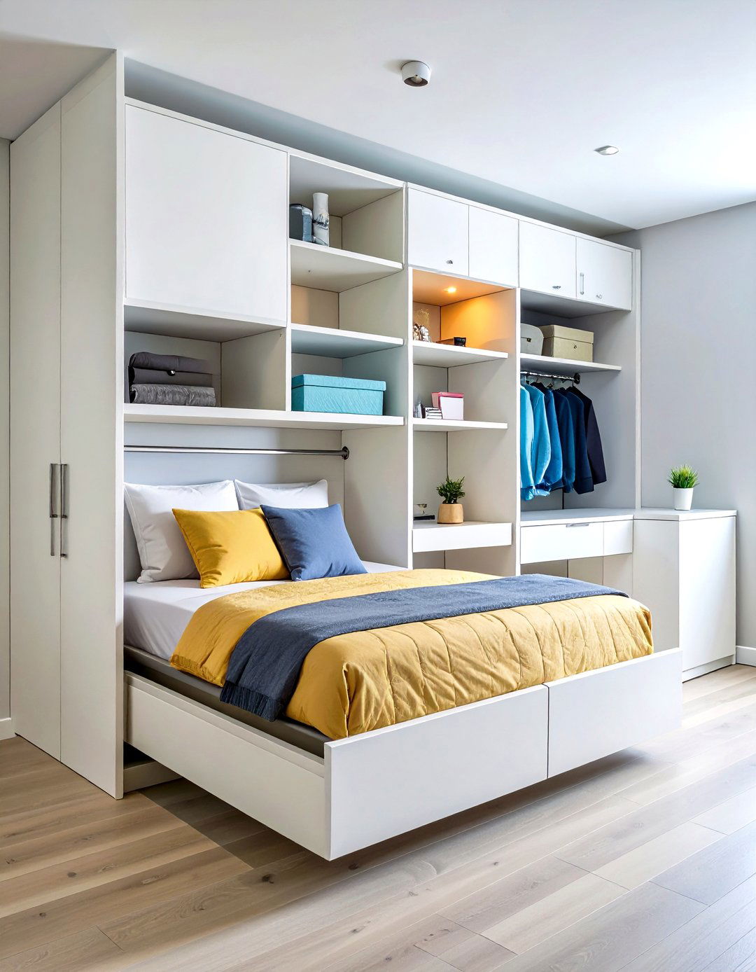 Murphy Bed with Built in Storage - 24 Small Guest Bedroom Ideas