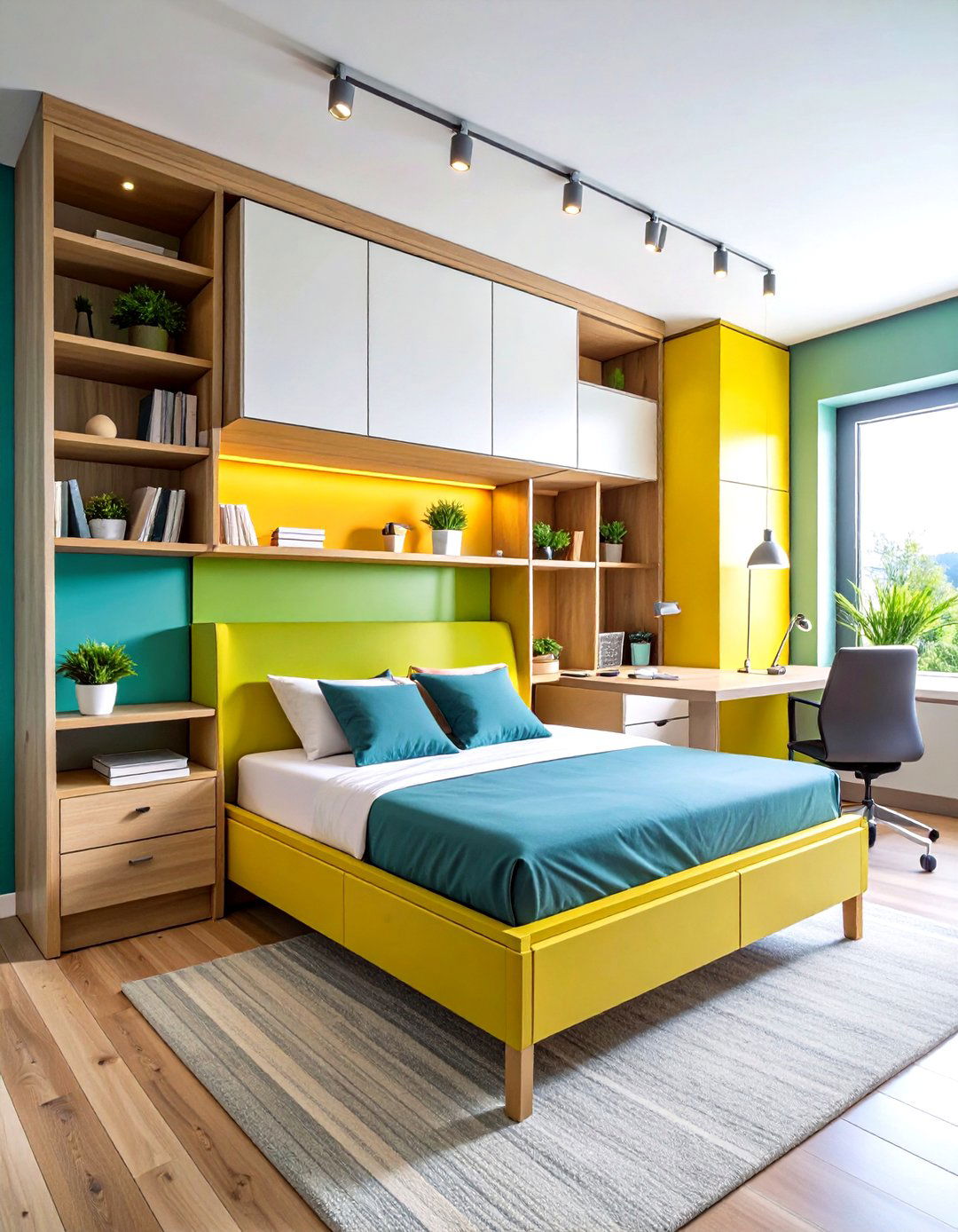 Murphy Bed with Integrated Desk System - 24 Office Guest Room Ideas