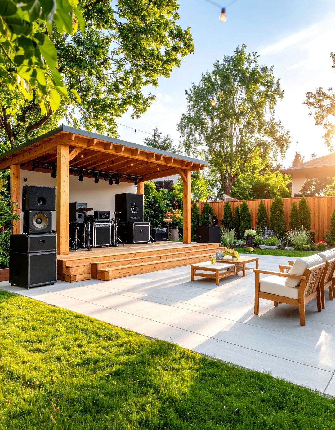 Music and Sound Entertainment Setup - 24 Backyard Entertainment Ideas