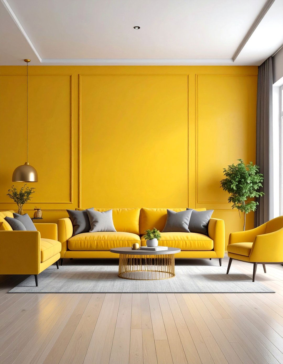 Mustard Yellow Accent Wall Drama - 24 Monochromatic Color Schemes for Rooms