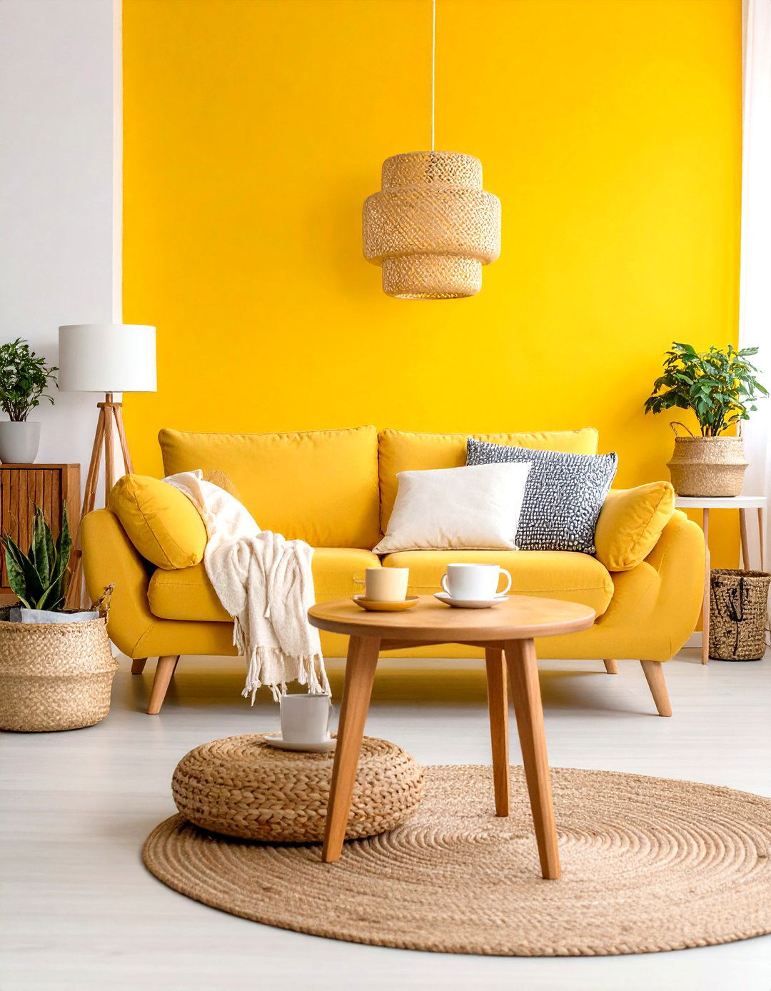 Mustard Yellow Accent Wall Living Room - 24 Yellow Living Room Ideas