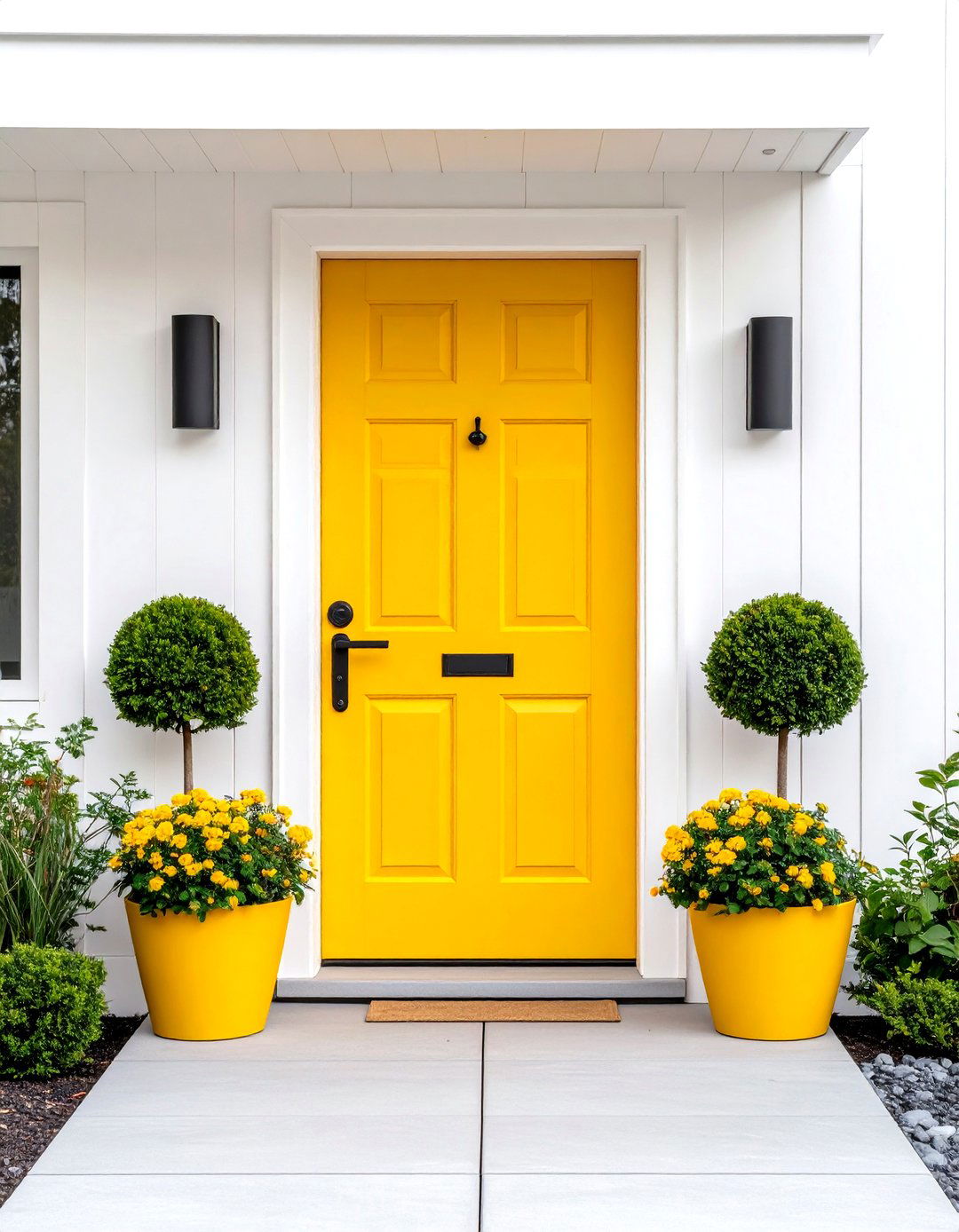 Mustard Yellow Door with Contemporary Minimalist Design - 24 Mustard Yellow Front Door Ideas