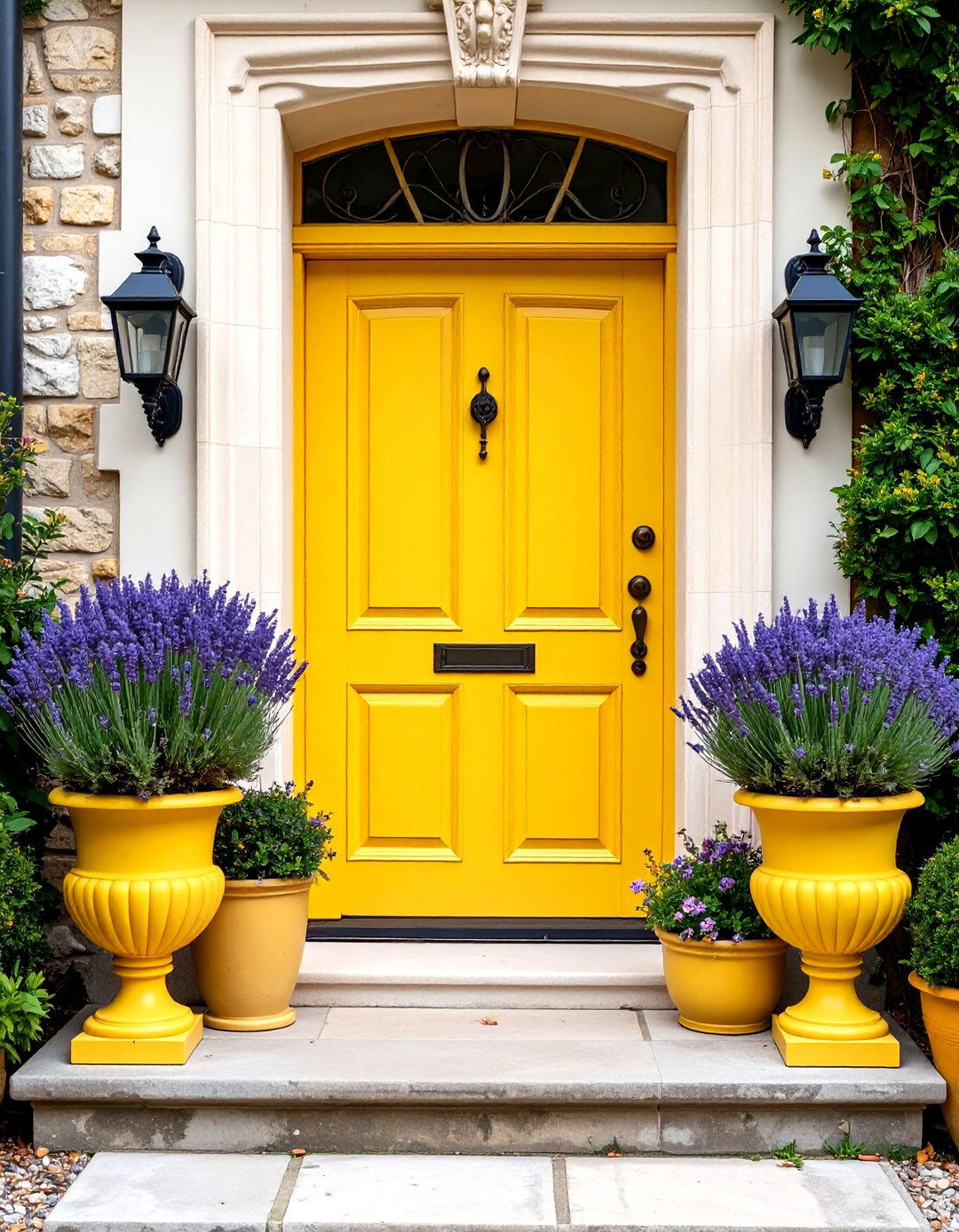 Mustard Yellow Door with French Provincial Elegance - 24 Mustard Yellow Front Door Ideas