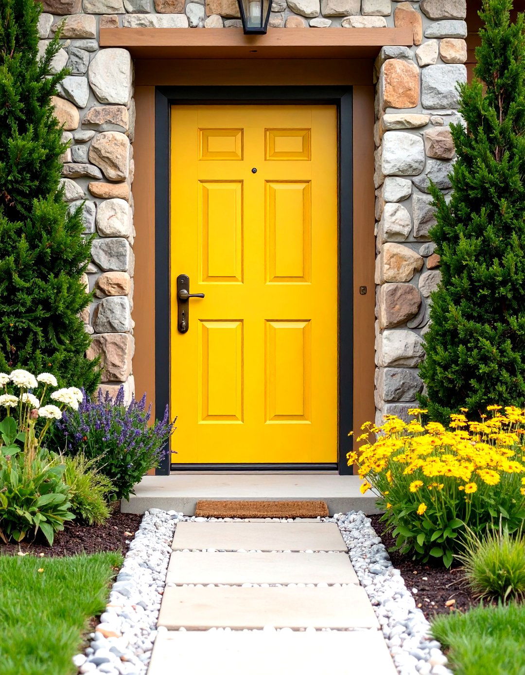 Mustard Yellow Door with Modern Prairie Style - 24 Mustard Yellow Front Door Ideas