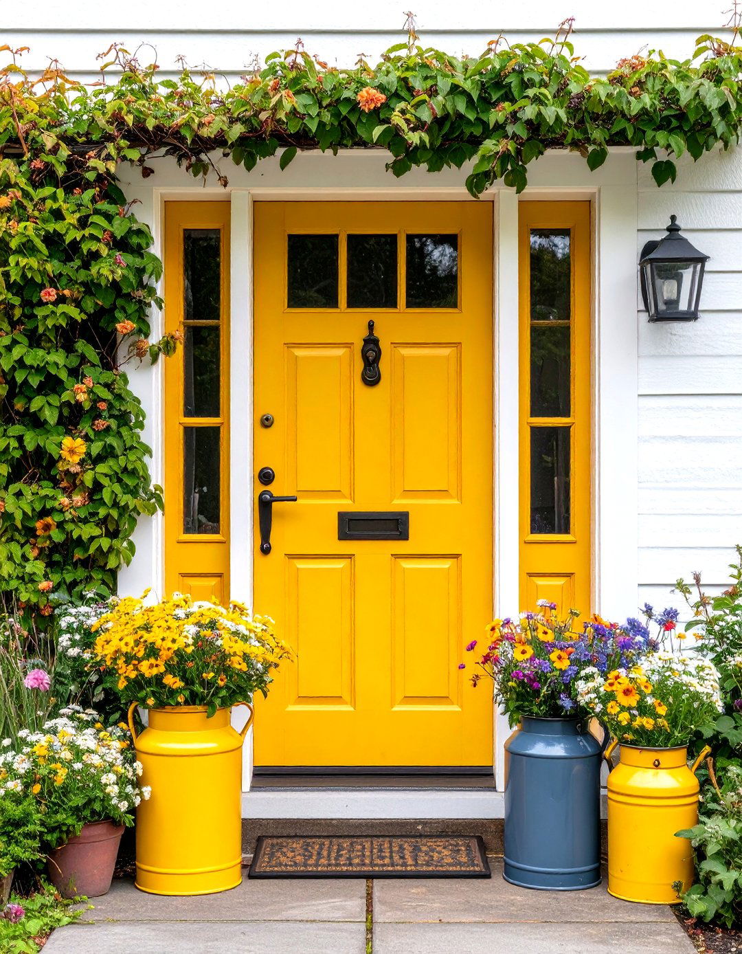 Mustard Yellow Dutch Door with Glass Panels - 24 Mustard Yellow Front Door Ideas