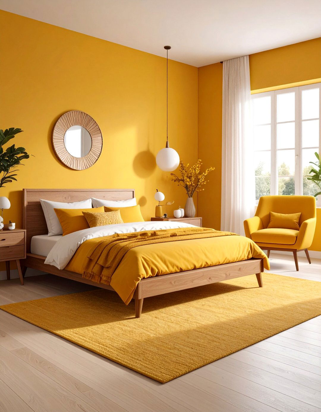Mustard Yellow Sunshine Chamber - 24 60s Bedroom Ideas